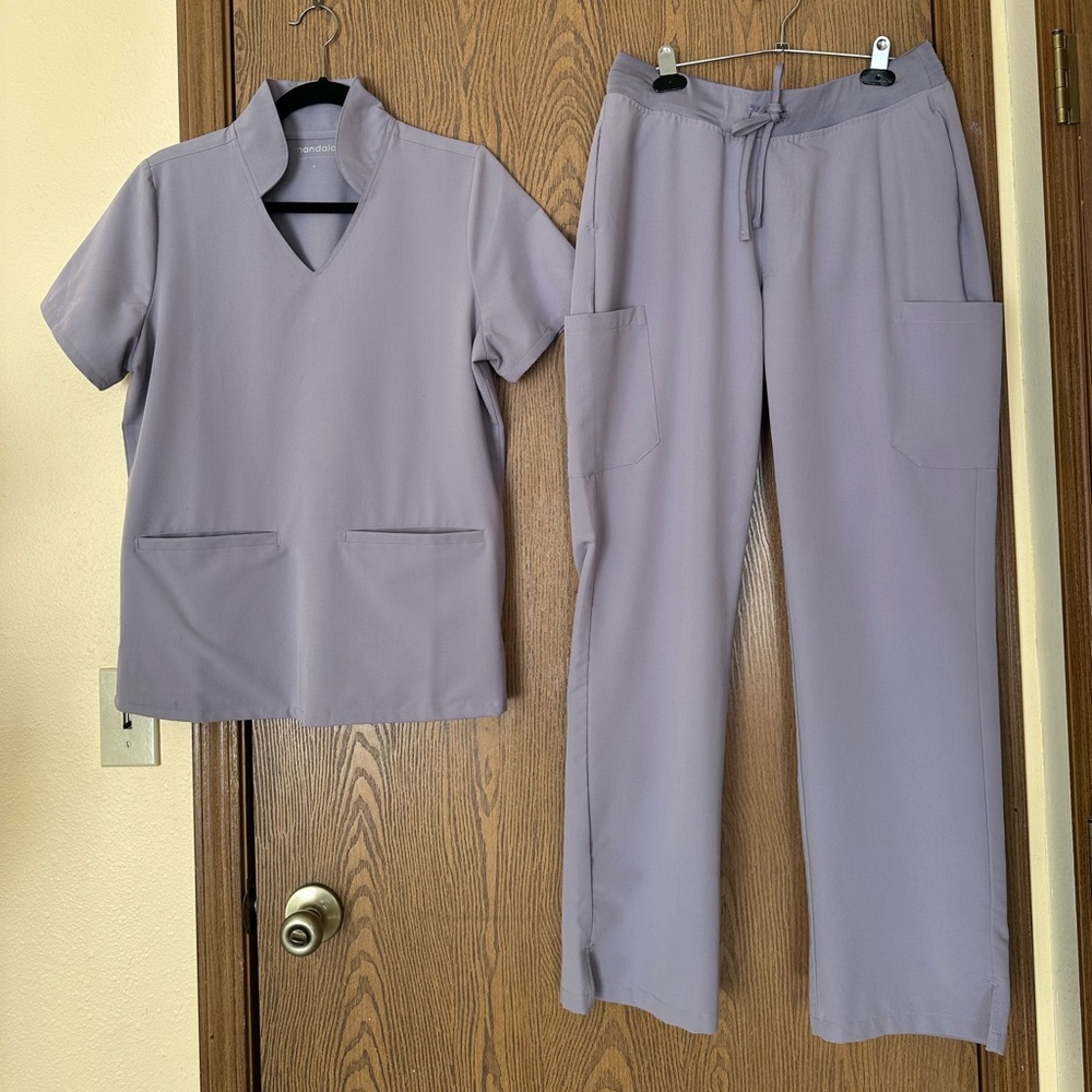 Mandala Srub Top and Pants Set Ube